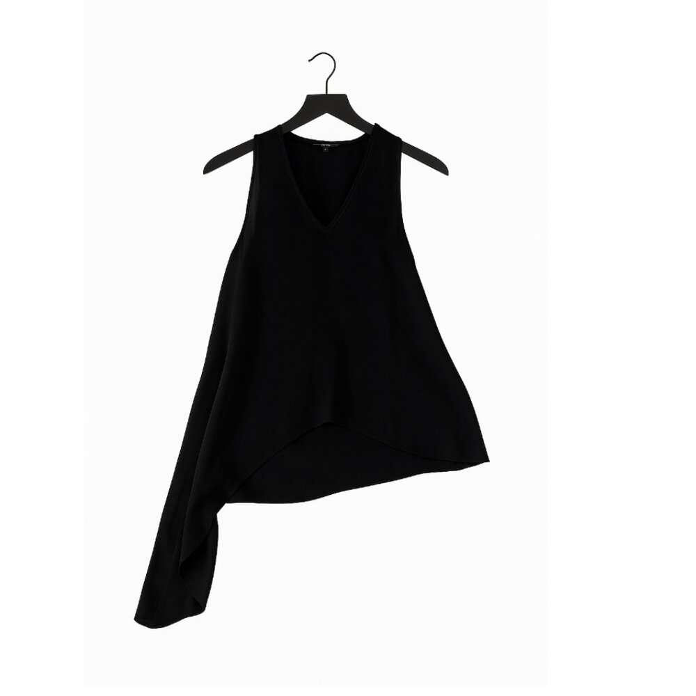 Kimberly Ovitz Black Asymmetrical Draped Top – XS